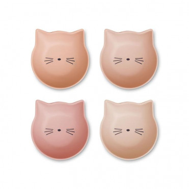 SILICONE BOWLS 4 PACK CAT ROSE