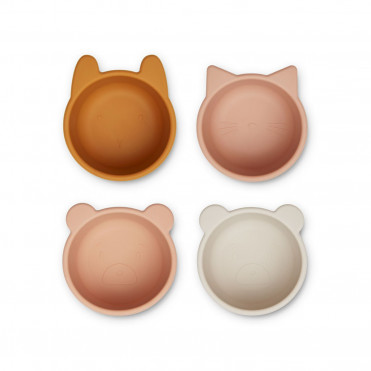 SILICONE BOWLS 4 PACK PALE...