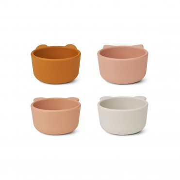 SILICONE BOWLS 4 PACK PALE...