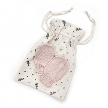 MOUFLES BEBE TRICOT NUDE