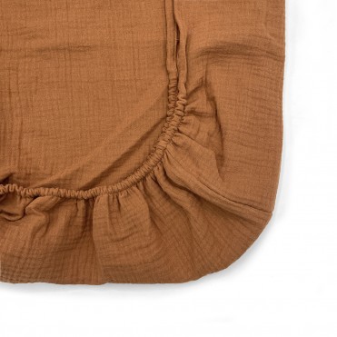 CRIB FITTED SHEET CARAMEL...