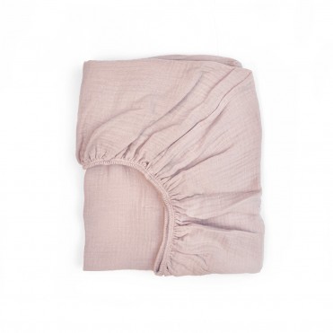 CRIB FITTED SHEET NUDE POWDER