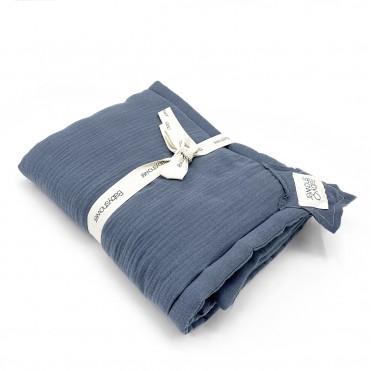 LITTLE PLAID CAPAZO DUSTY BLUE