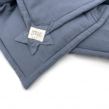 LITTLE PLAID CAPAZO DUSTY BLUE