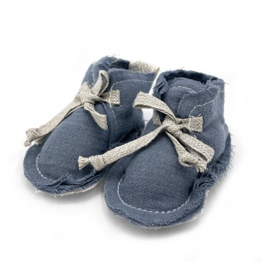 COTTON BOOTIES DUSTY BLUE