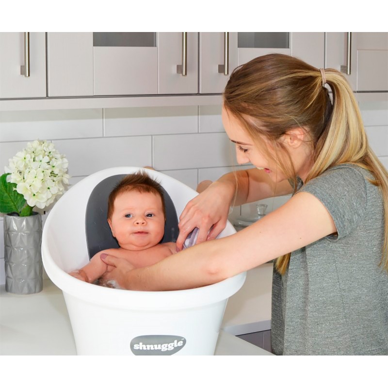 BABY BATHTUB SHNUGGLE WHITE BACKREST GREY STAR