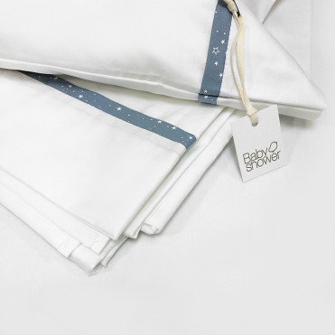 BLUE STAR CRIB SHEET & PILLOW SET