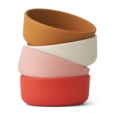 SET 4 BOLS SILICONE RASPBERRY