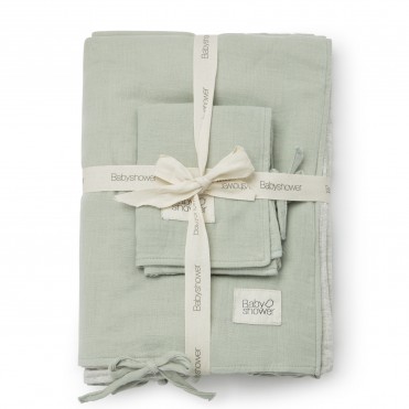 CRIB BEDDING SET SAGE POWDER