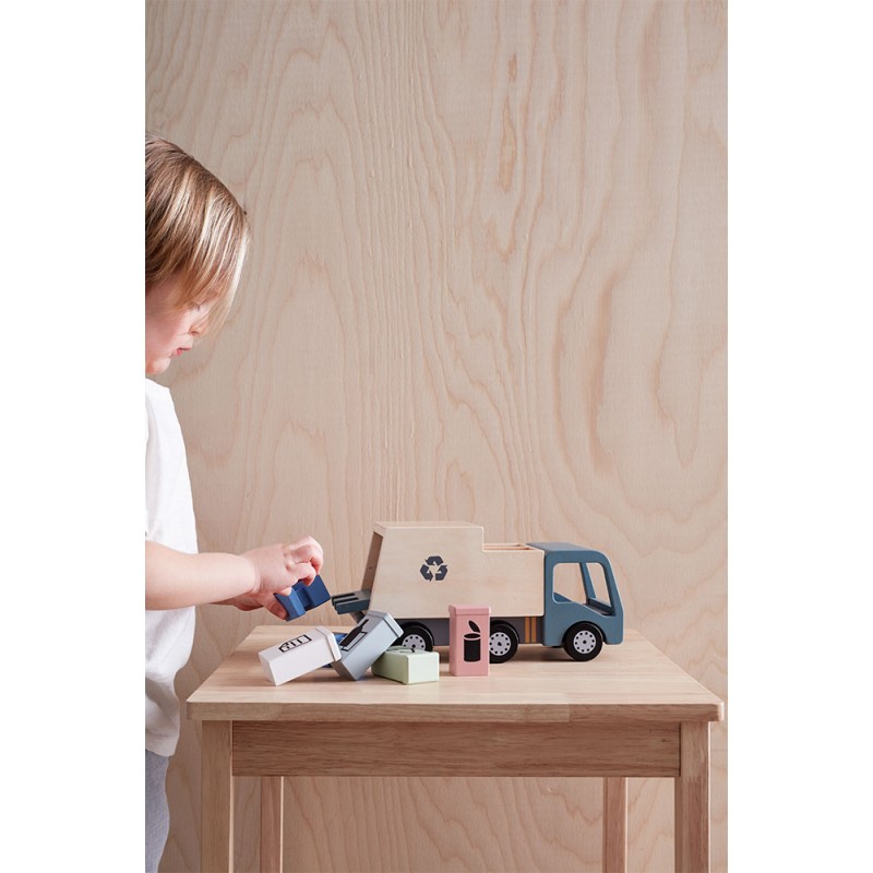 Camion poubelle en bois - jouet enfant