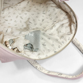 BEIGE LINEN CAMILA MATERNITY BAG