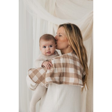 BURPY CLOTH 2IN1 VICHY CARAMEL