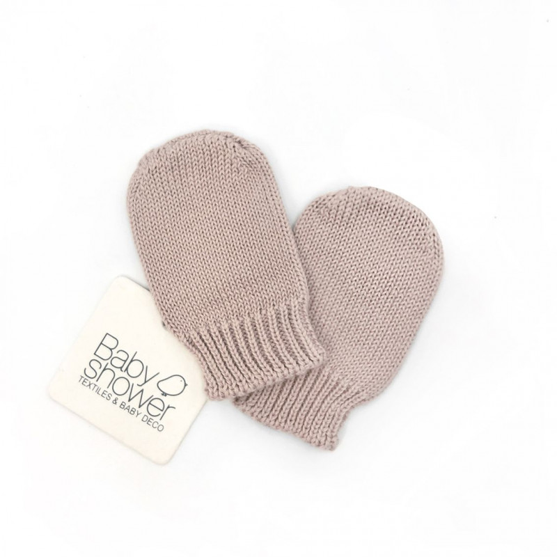 MOUFLES BEBE TRICOT NUDE
