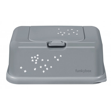 CAJA TOALLITAS FUNKY BOX PLATA ESTRELLITAS