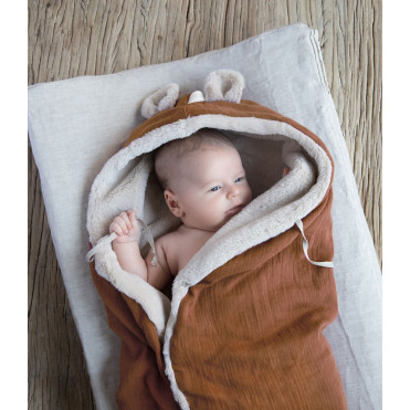 CARAMEL POWDER TEDDY BLANKET