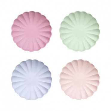 ASSIETTES PAPIER ECO PASTEL MULTI