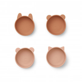 PACK DE 4 BOLS EN SILICONE ROSE MIX