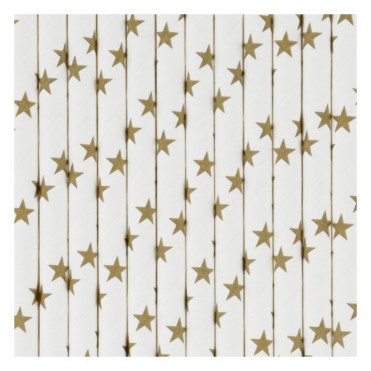 PAJITA PAPEL GOLD STARS