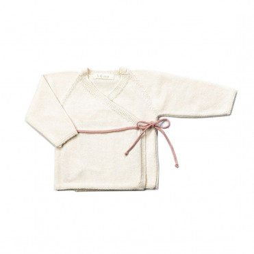 DOUBLE-BRESTED BABY JERSEY TRICOT ROSE