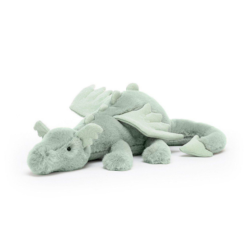 surpyjama bebe en maille peluche motif dragon gris